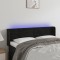 Tăblie de pat cu LED, negru, 147x16x78/88 cm, catifea