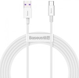 CABLU alimentare si date Baseus Superior, Fast Charging Data Cable pt. smartphone, USB la USB Type-C 66W, 2m, alb &quot;CATYS-A02&quot; (timbru verde 0.18 lei)