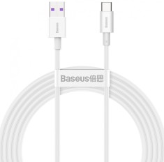 CABLU alimentare si date Baseus Superior, Fast Charging Data Cable pt. smartphone, USB la USB Type-C 66W, 2m, alb &amp;quot;CATYS-A02&amp;quot; (timbru verde 0.18 lei) foto