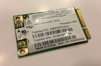 Placa de retea wireless Toshiba G86C0001UA10 WLAN Mini PCIe Card Intel WM3945ABG foto