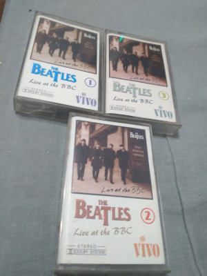 CASETE AUDIO 3 BUC. BEATLES LIVE AT THE BBC BOL 1+2+3 RARE !!ORIGINALA VIVO foto