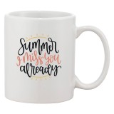 Cana alba personalizata &#039;Summer I miss you already&#039;, INOVATIX&reg;. 330ml, Oem