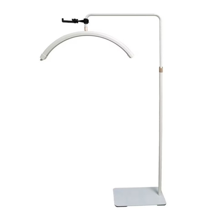 Lampa Profesionala 70 cm pentru Make-Up, Semiluna, cu LED de 50 W, Lumina Calda, Rece, cu rotire 360&deg;, ideala pt Gene, Manichiura, Studio Tatuaje Alba