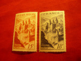 Serie Franta 1947 - Abatia Conques , 2 valori, Nestampilat