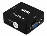 Cumpara ieftin Convertor negru VGA la HDMI cu audio, alimentare USB, adaptor video cu intrare VGA si iesire HDMI pentru PC, laptop, televizor, monitor si proiector