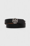 Tory Burch curea de piele cu doua fete femei, culoarea negru