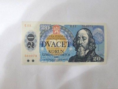Cehoslovacia 20 Korun 1988 Noua foto