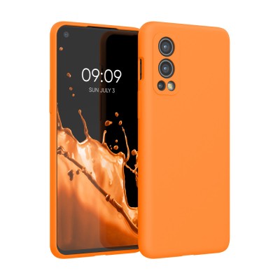Husa kwmobile pentru OnePlus Nord 2 5G, Silicon, Portocaliu, 56070.150 foto