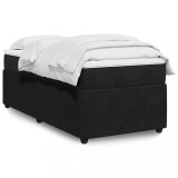 VidaXL Pat box spring cu saltea, negru, 80x200 cm, catifea