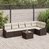 VidaXL Set de canapele pentru grădină 7 pcs Maro Rattan poli 3346748
