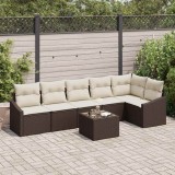 Cumpara ieftin Set de canapele pentru grădină 7 pcs Maro Rattan poli