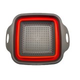 Strecuratoare pentru paste, patrata, pliabila rosie, 26 cm