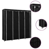Cumpara ieftin Sifonier cu 4 compartimente, negru, 175 x 45 x 170 cm