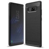 Husa carbon compatibila samsung galaxy note 8, protect anti-soc, negru, Oem