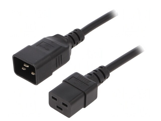 Cablu Alimentare IEC C19 Mamă la IEC C20 Tată 1,8m Negru