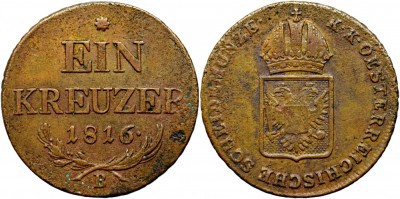 1816 B (Kremnica), 1 kreuzer - Francisc al II-lea - Imperiul Habsburgic! foto