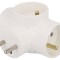 Conector alimentare AC alb 3x soclu