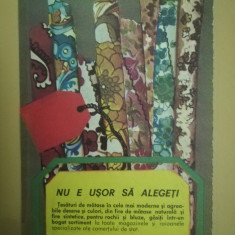 1979, Reclamă țesături de mătase, 19 x 12,5 cm, moda în comunism, epoca de aur