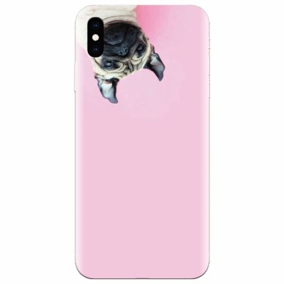 Husa silicon pentru Apple Iphone X, Dog And Pink foto