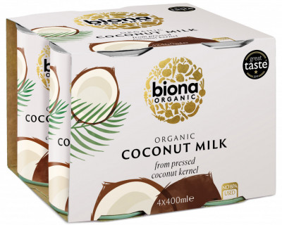 Lapte de cocos bio 4 pack 4 x 400ml, Biona foto