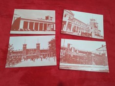 LOT 4 CARTI POSTALE GARA TARGOVISTEI-GARA DE NORD-125 ANI DE LA INAUGURARE RARE!