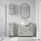 Cumpara ieftin Set de cabinet pentru baie cu 3 piese EDE Gri Beton