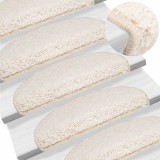 Cumpara ieftin Covorașe pentru trepte scară, 15 buc., alb, 65x21x4 cm