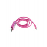 Cablu de date OTB Micro-USB cu lumina de functionare animata-Culoare Roz
