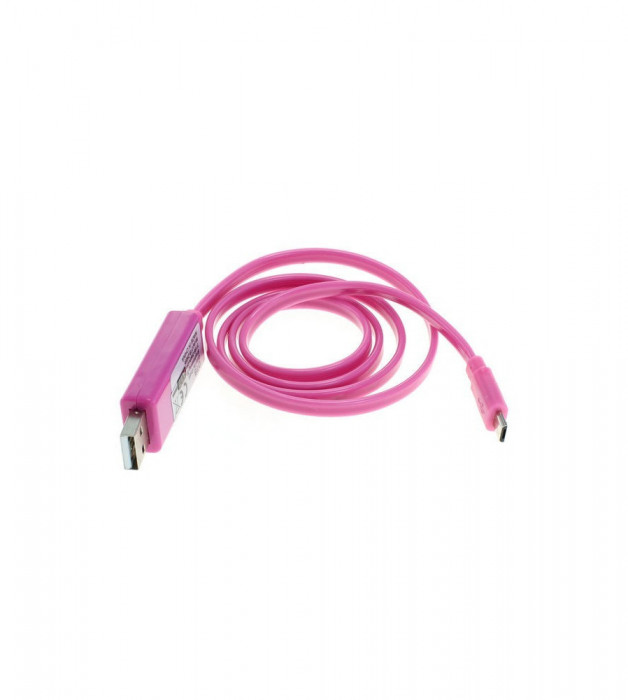 Cablu de date OTB Micro-USB cu lumina de functionare animata-Culoare Roz