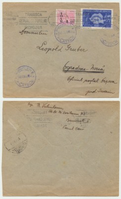 ROMANIA 1948 timbru Recensam&amp;acirc;nt efectiv circulat pe plic cu stampile speciale foto