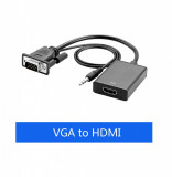 Cablu convertor VGA la HDMI cu audio si alimentare Full HD NOU