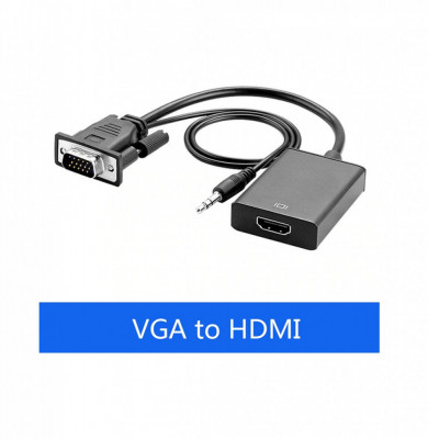 Cablu convertor VGA la HDMI cu audio si alimentare Full HD NOU foto