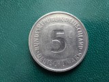 Moneda 5 mark 1975 G, Republica Federala Germania.
