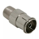 Adaptor Coaxial F Mama - TV Coaxial Mama, Mufă Metalică Aurită
