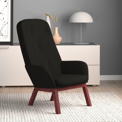 Gossi scaun de relaxare, negru, catifea foto