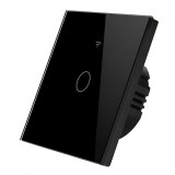Intrerupator inteligent cu touch, Wifi, 1 canal, 10A, Negru