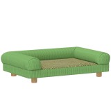 PawHut Canapea pentru c&acirc;ine și pisică, pat pentru c&acirc;ini &icirc;nălțat, șezut tip covoraș răcoritor, brațe, din velur moale 63 x 41 x 17 cm, verde | Aosom Ro