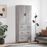 Dulap &icirc;nalt, gri sonoma, 69,5x34x180 cm, lemn compozit