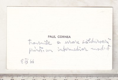 bnk div Carte de vizita cu felicitare olografa - Paul Cornea foto