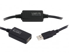 Cablu Logilink UA0145 Repeater USB USB A soclu USB A mufa 15m Negru foto