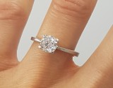 Superb inel vintage din argint model solitaire/logodna, 46 - 56