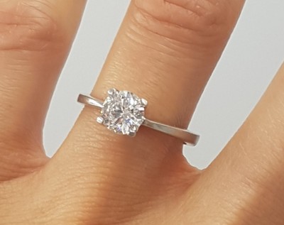 Superb inel vintage din argint model solitaire/logodna foto