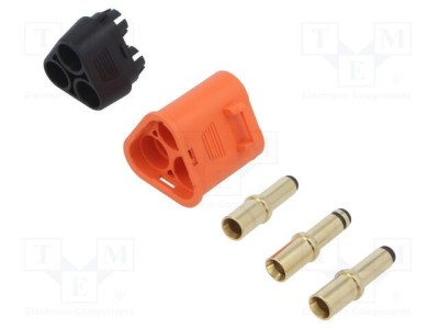 Conector alimentare DC mufă tată 3 pini 110A 500V drept portocaliu DONGGUAN QS foto