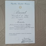 BREVET PE NUMELE VICTOR N.BARBULESCU DIRECTOR FABRICA DE MOBILA SECT.7-1972