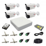 Sistem supraveghere video 4 camere ROVISION2MP22 oem Hikvision 2MP, Full HD, IR40m, DVR 4 canale, 1080P lite, accesorii si hard incluse SafetyGuard Su, Rovision