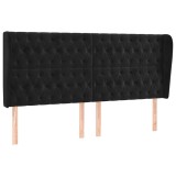 Cumpara ieftin Tablie de pat cu aripioare, negru, 183x23x118/128 cm, catifea