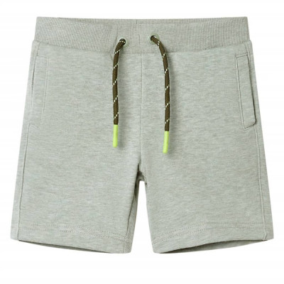 Pantaloni scurti pentru copii cu snur, kaki deschis melanj, 104 GartenMobel Dekor foto