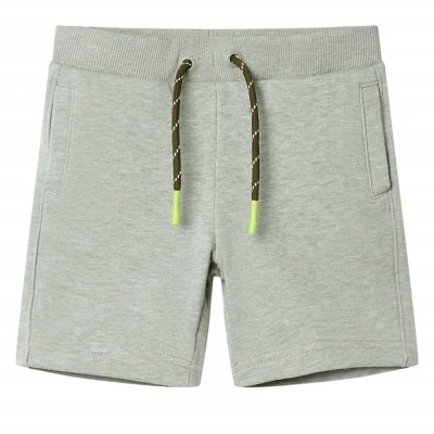 Pantaloni scurti pentru copii cu snur, kaki deschis melanj, 128 foto