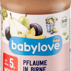 Babylove Piure de prună și pară ECO,5+, 190 g