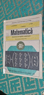 MATEMATICA ELEMENTE DE ALGEBRA SUPERIOARA CLASA A XI A NASTASESCU NITA STANESCU foto